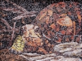 Moving On box turtle torn paper collage Tamara Jaeger