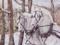 Winter Horses torn paper collage Tamara Jaeger