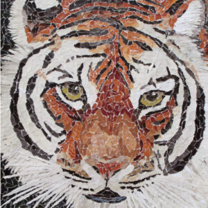 Tiger torn paper collage by Tamara Jaeger