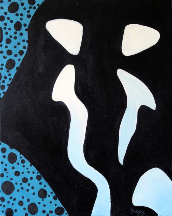 Poison Dart Frog 2 abstract oil painting by Tamara Jaeger