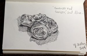 Swirly, sparkly rock sketch by Tamara Jaeger