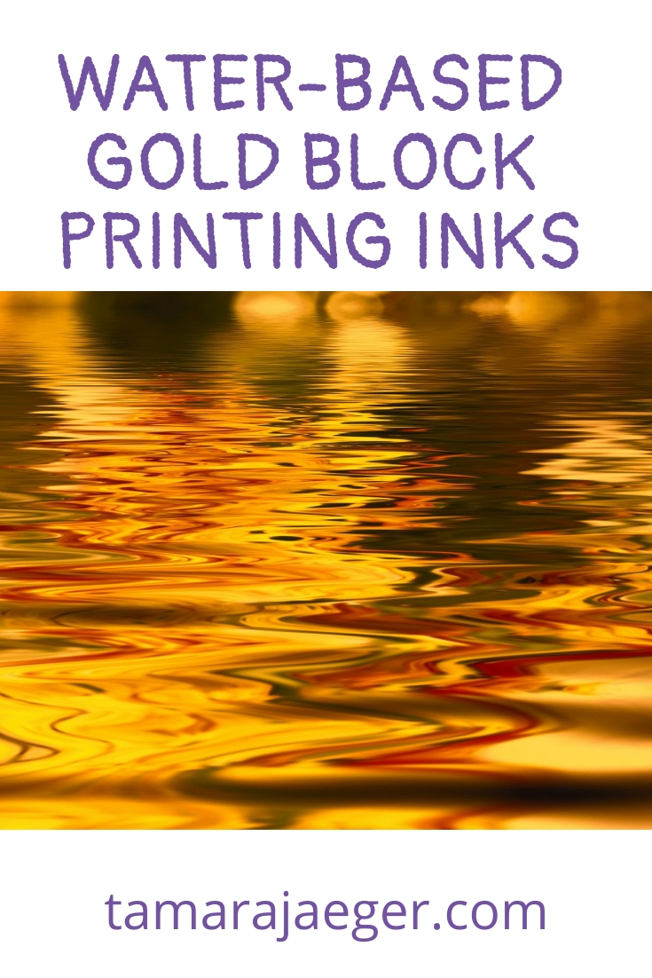 Gold block printing inks