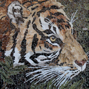 Hunter's Gaze stalking tiger torn paper collage by Tamara Jaeger