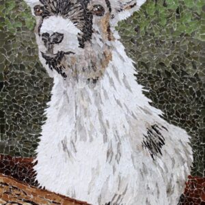 black and white goat torn paper collage by Tamara Jaeger