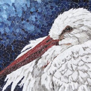 white stork bird torn paper collage b Tamara Jaeger