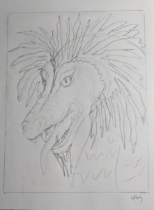 Sketch of Lightning Dragon artwork by Tamara Jaeger