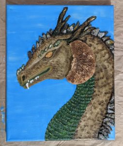 Forest Dragon mixed media collage by Tamara Jaeger